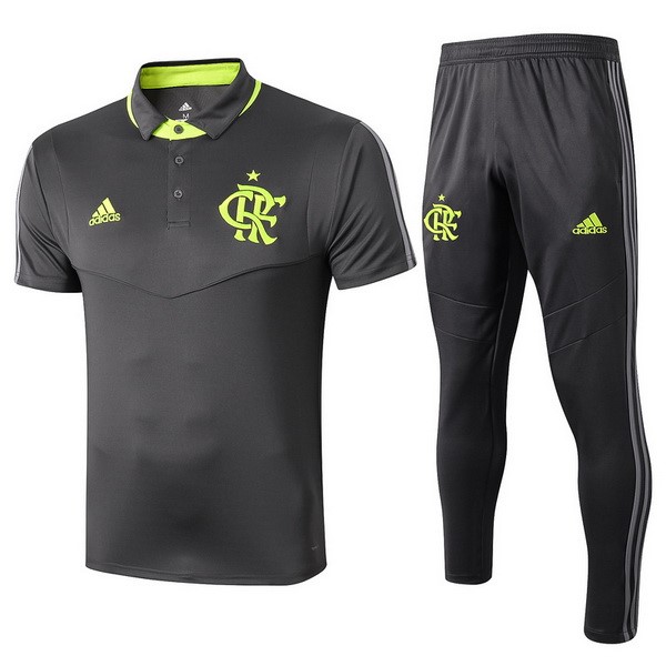 Polo Flamengo Conjunto Completo 2019-20 Gris Verde